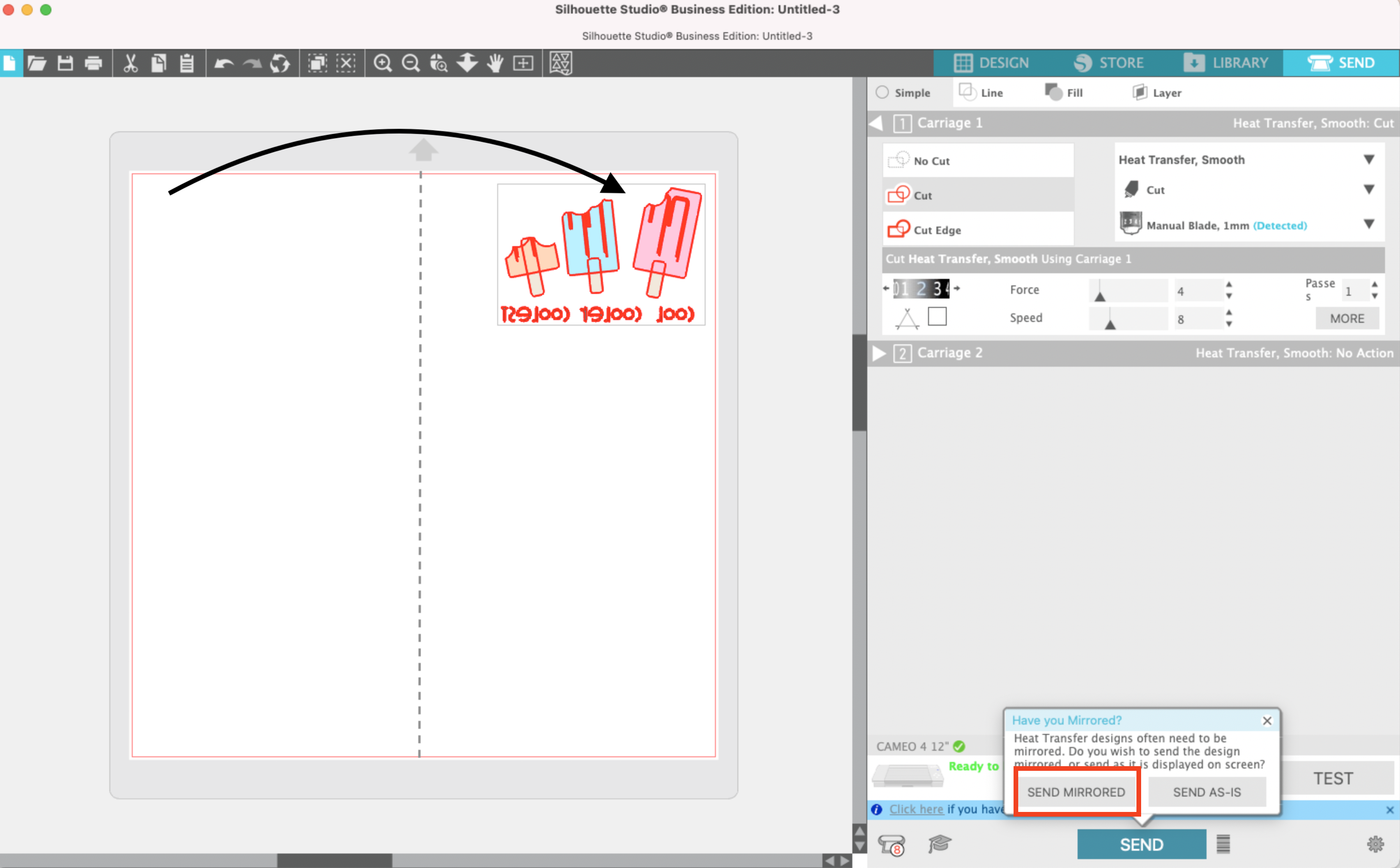 Silhouette Studio Mirror Image Prompt Change Silhouette School