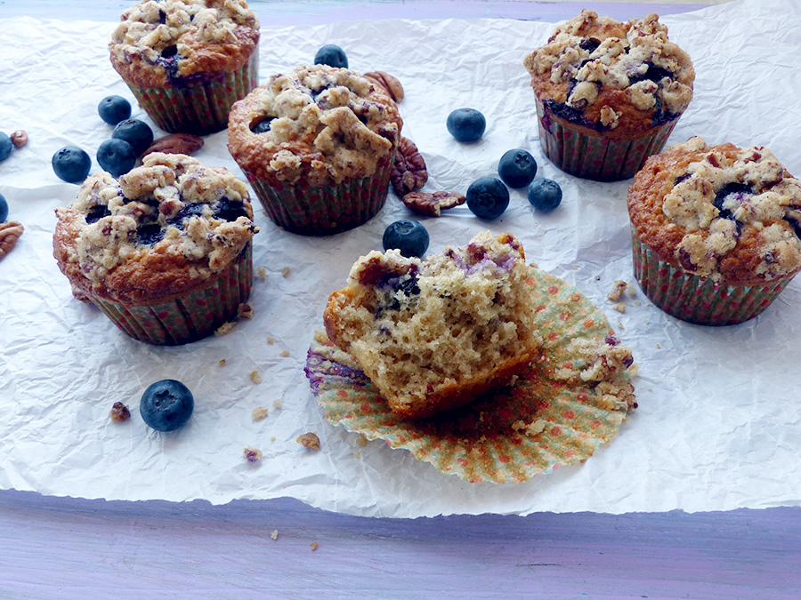 Muffins de avena y arándanos con streusel Hierbas y especias