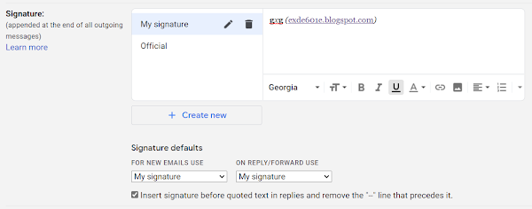 Gmail manage multiple signatures in settings