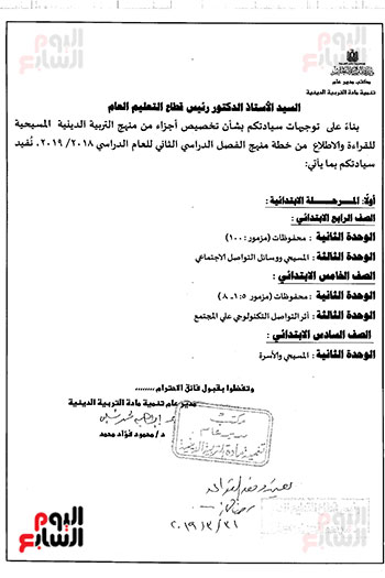 الدروس الملغية للصف السادس الابتدائي ترم ثاني 2019