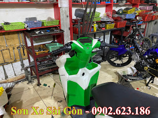 Sơn nhựa nhám xe Honda Vario xanh  Z1000 cực đẹp