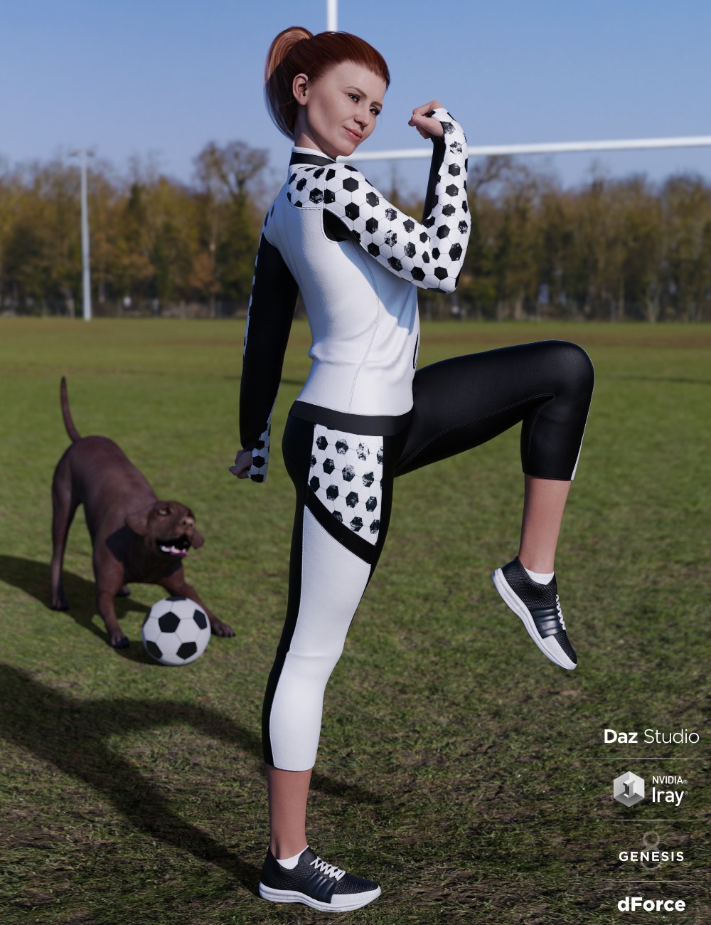DAZ 3D - dForce Soccer Mom Outfit for Genesis 8 Female.