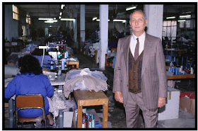 Libero Grassi pictured in his factory in Palermo