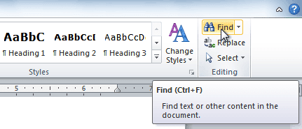 Find and Replace text word 2010 ~ TUTORIALTPOINT- Java Tutorial, C ...