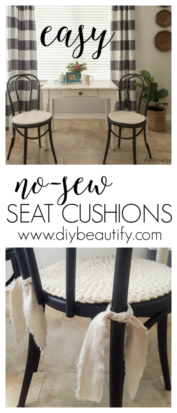 No Sew Diy Dining Chair Seat Cushions Piping Diy Reupholster Chair