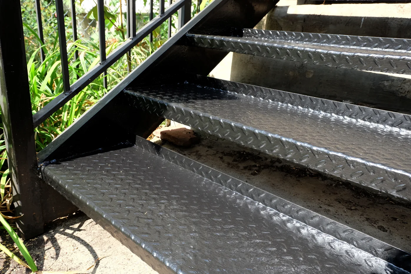 repainted metal steps