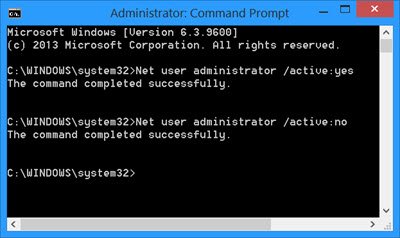 Windows10で組み込みの管理者アカウントを有効または無効にする方法