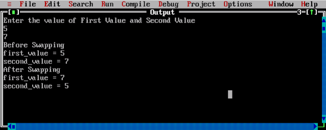 write a C program to swap the values of two variables Using pointers