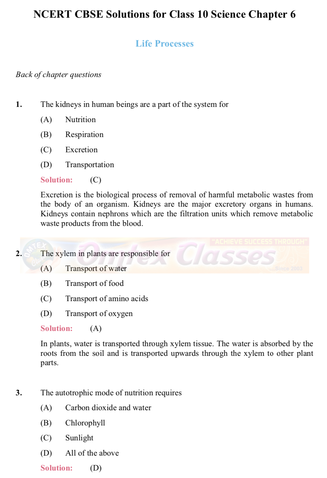 OMTEX CLASSES k NCERT CBSE Solutions For Class 10 Science Chapter 6 omtex-classes-k-ncert-cbse-solutions-for-class-10-science-chapter-6