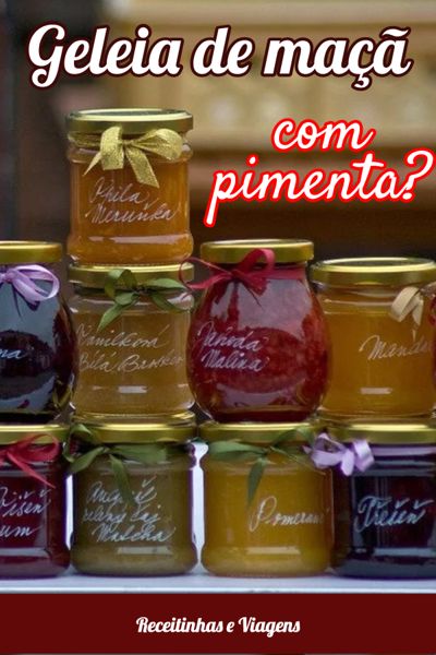 Geleia de maçã diferente, com um toque de pimenta Geleia de maçã diferente, com um toque de pimenta