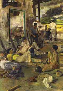 "Ngaso" by S. Sudjojono, Size: 140cm x 100 cm, Medium: Oil on canvas, Year: 1964 "Ngaso" by S. Sudjojono, Size: 140cm x 100 cm, Medium: Oil on canvas, Year: 1964