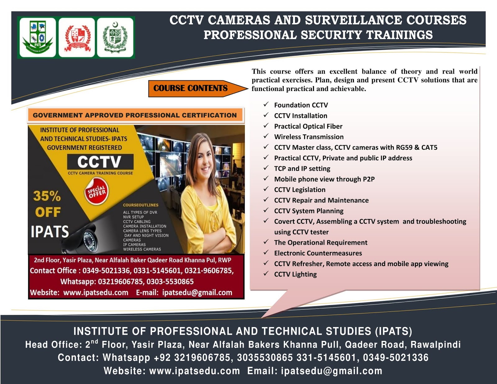 Govt Diplomas Campus based and Competency Based CCTV CAMERAS AND