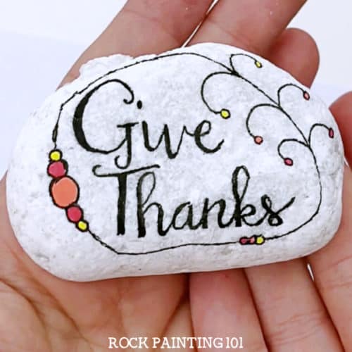 Painted Rock tutorial for Thanksgiving