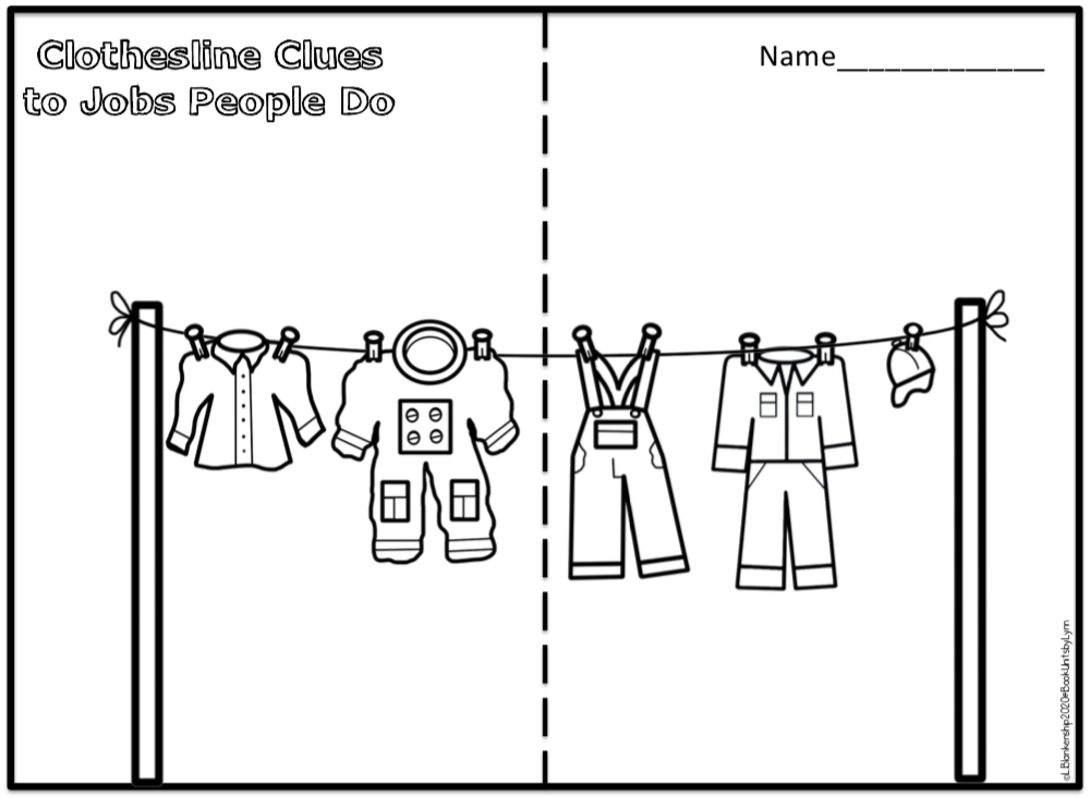 CLOTHESLINE CLUES TO JOBS PEOPLE DO BOOK CRAFT Book Units by Lynn