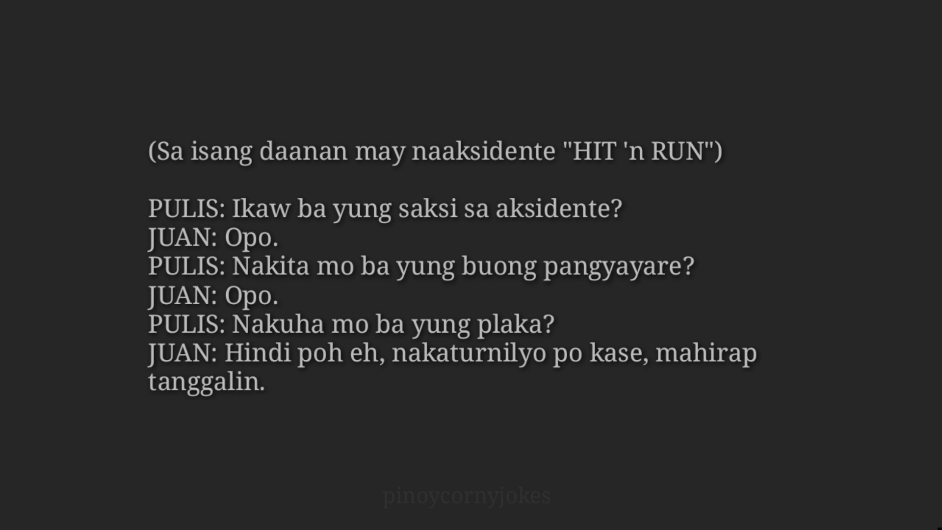 Filipino Tagalog Jokes - Hit and Run