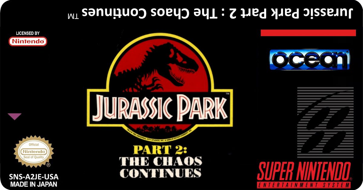 Super Nintendo Labels Jurassic Park 2 Chaos Continues (EUA)