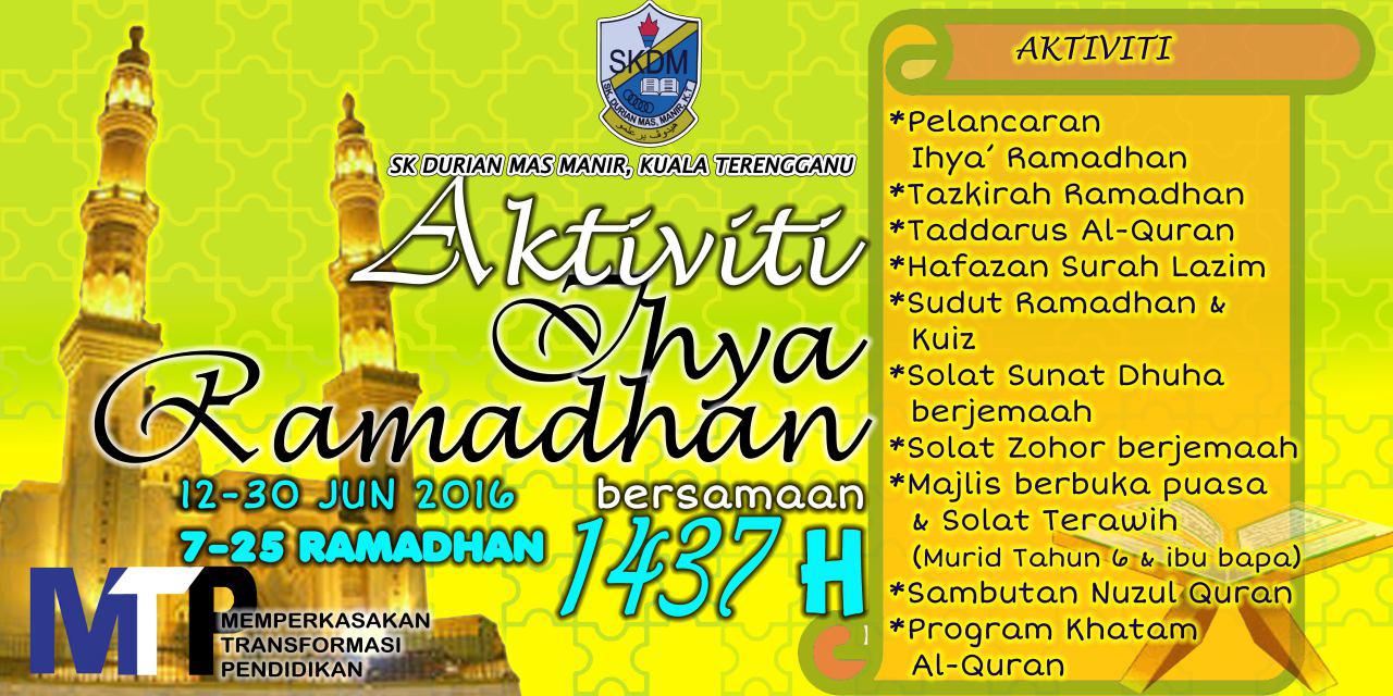 SK Durian Mas, K.Trg: PELANCARAN SMABUTAN IHYA" RAMADHAN