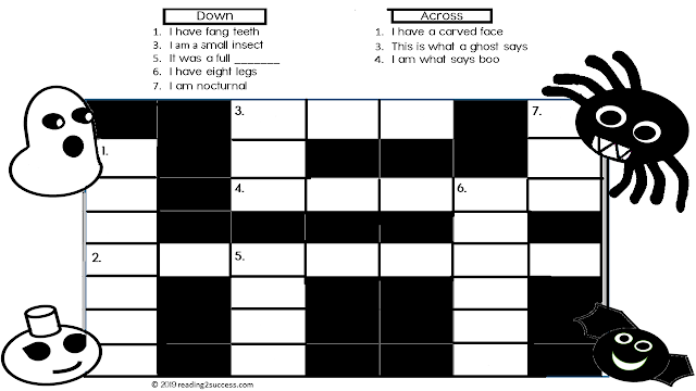 Reading2success October Crossword Puzzle