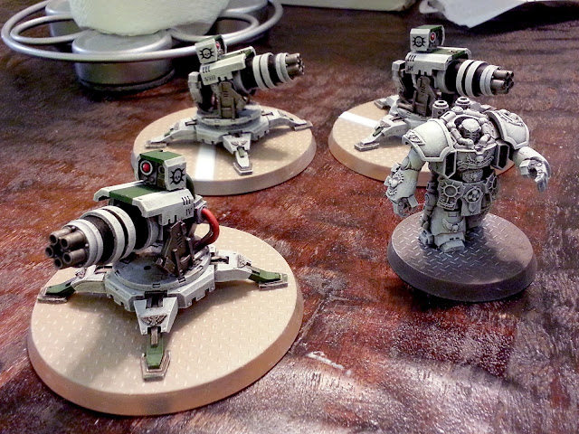 Scratch built thunderfire cannon conversion group bases