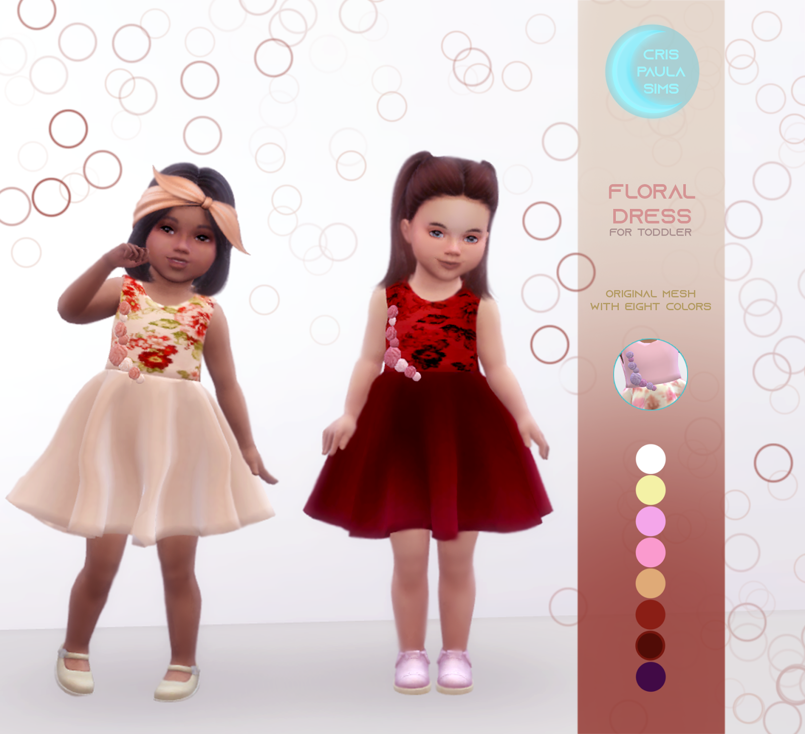 The Sims 4 Floral Dress For Toddler Cris Paula Sims
