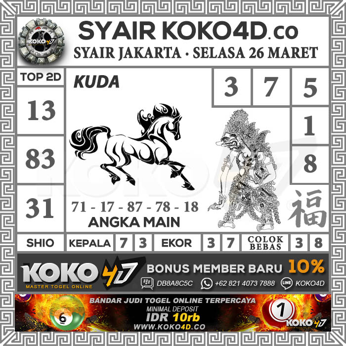Prediksi Syair Jakarta Hari Selasa Tanggal 26 Maret 2019 Situs Cara