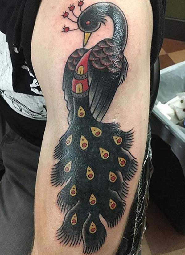 traditional peacock tattoos