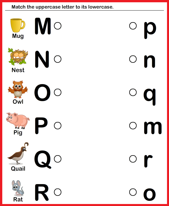 preschool match lowercase to uppercase letters worksheet 4 ...