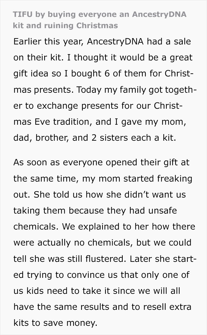 A Guy Turned His Family's Lives Upside Down When He Brought Them A DNA Test For Christmas