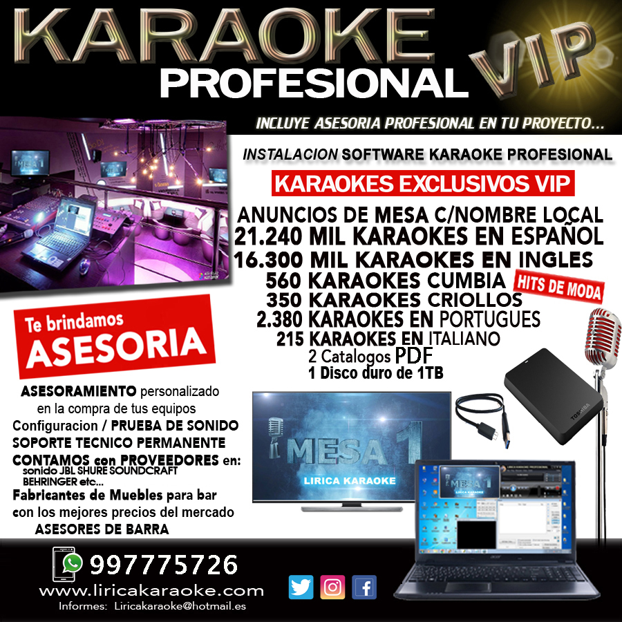 Lirica Karaoke Instalacion de sistema karaoke profesional asesoramiento