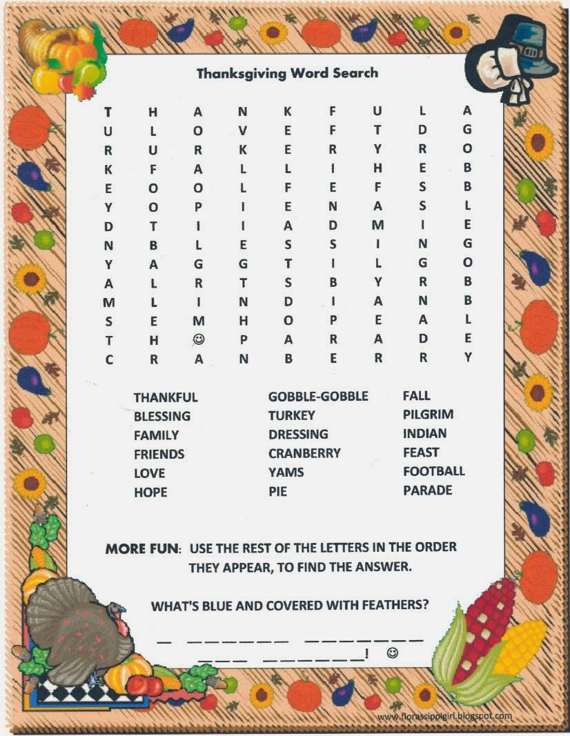 Florassippi Girl: Thanksgiving Word Search - Free Printable - Thanksgiving Bible Word Search Printable