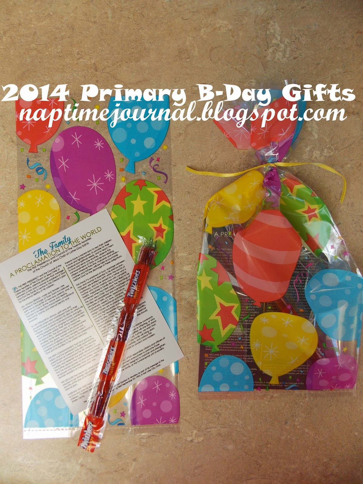 Nap Time Journal: LDS Primary 2014 Birthday Gifts