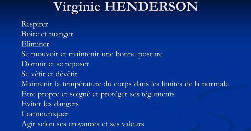 Les 14 Besoins De Virginia Henderson Exemple Le Meilleur Exemple