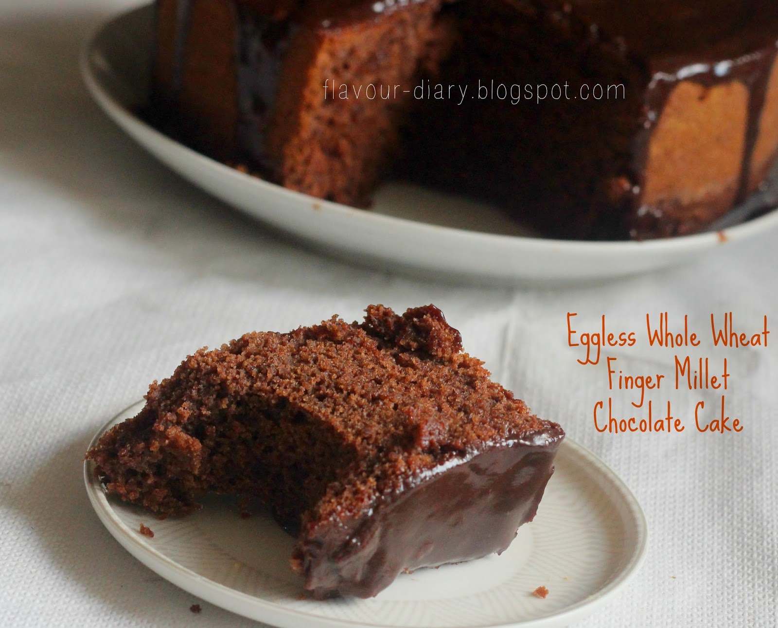 Flavour Diary Eggless Whole Wheat Finger Millet Chocolate Cake with
