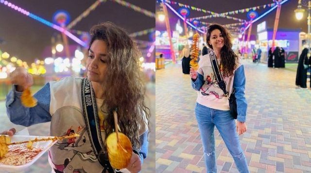 Keerthy Suresh Looks Charming As She Has Spirals And Potatoes At Dubai's Global Village.