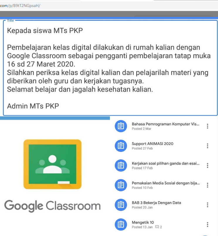 Mts Pkp Jakarta Islamic School E Learning Mts Pkp