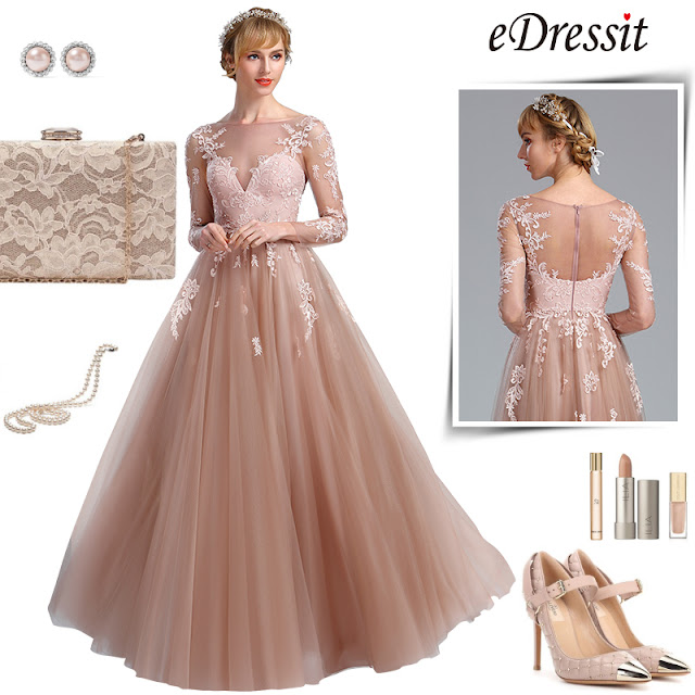  eDressit Elegant Blush Lace Appliques Princess Evening Dress (02174346)