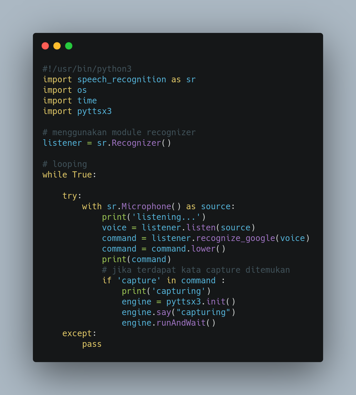 Membuat voice recognition dengan python - Secure Instrument