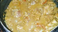 Mutton pieces in gravy for mutton masala recipe