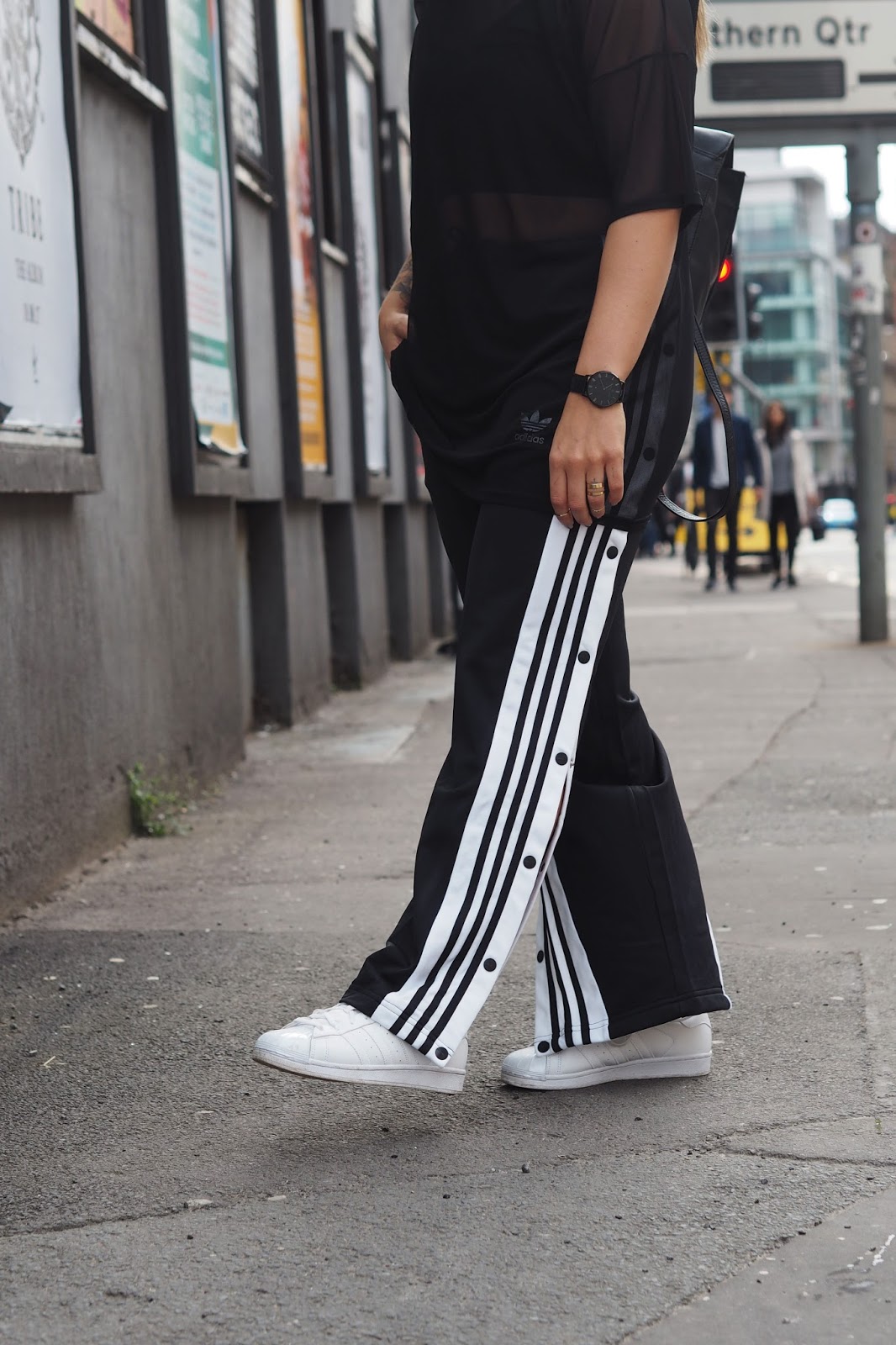 adidas popper pants outfit