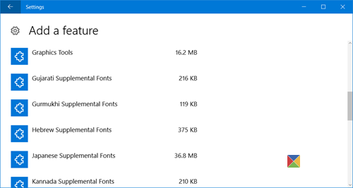 administrar las características opcionales de Windows 10 3