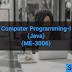 Computer Programming-I [JAVA] (ME-3006) 