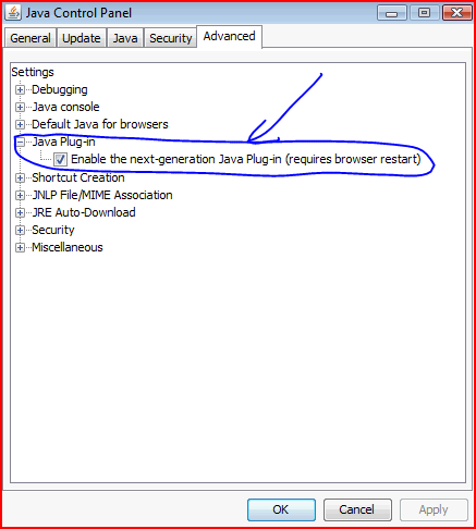 No update tab in java control panel - accountingbery