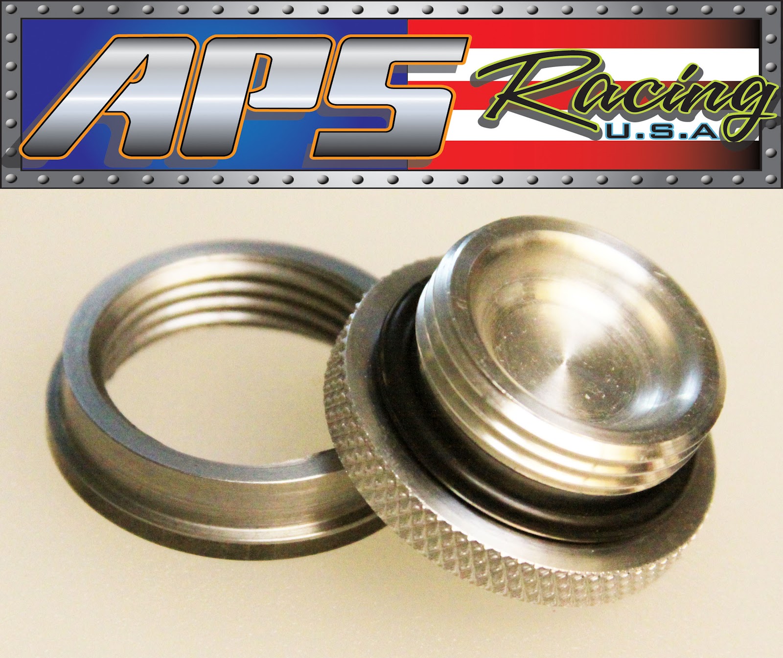 Aluminum Cap And Weld In Bungs APS Racing USA 15/8" Billet Aluminum