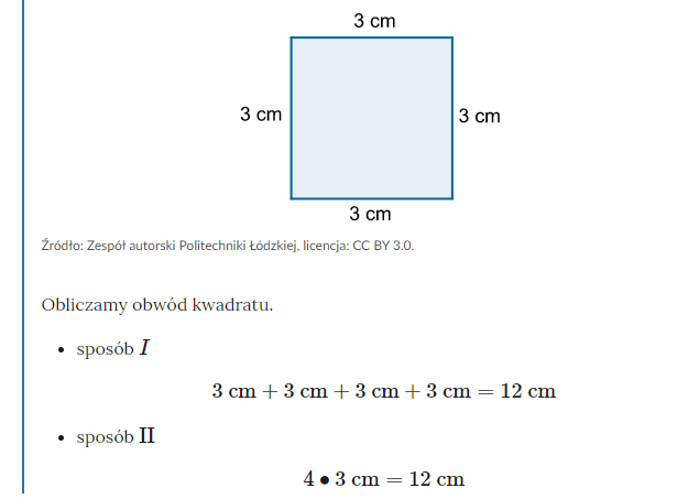 Obwody prostokątów i kwadratów - kl.4