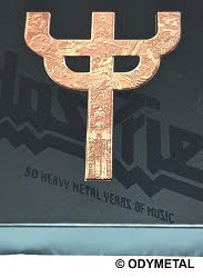 photo logo JUDAS PRIEST 50 heavy metal years of music box 2021 photo ODYMETAL