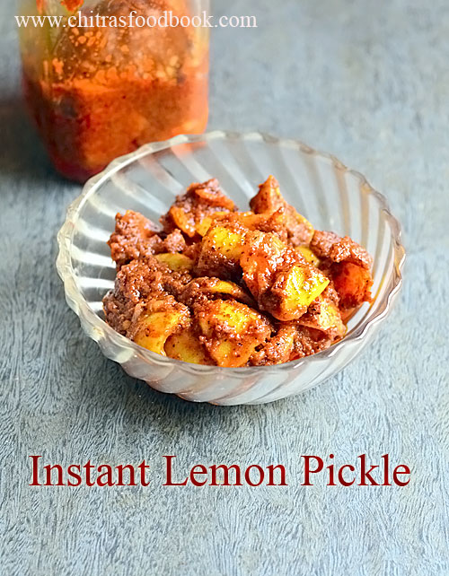 Instant Lemon Pickle Recipe / Elumichai Oorugai Chitra's Food Book