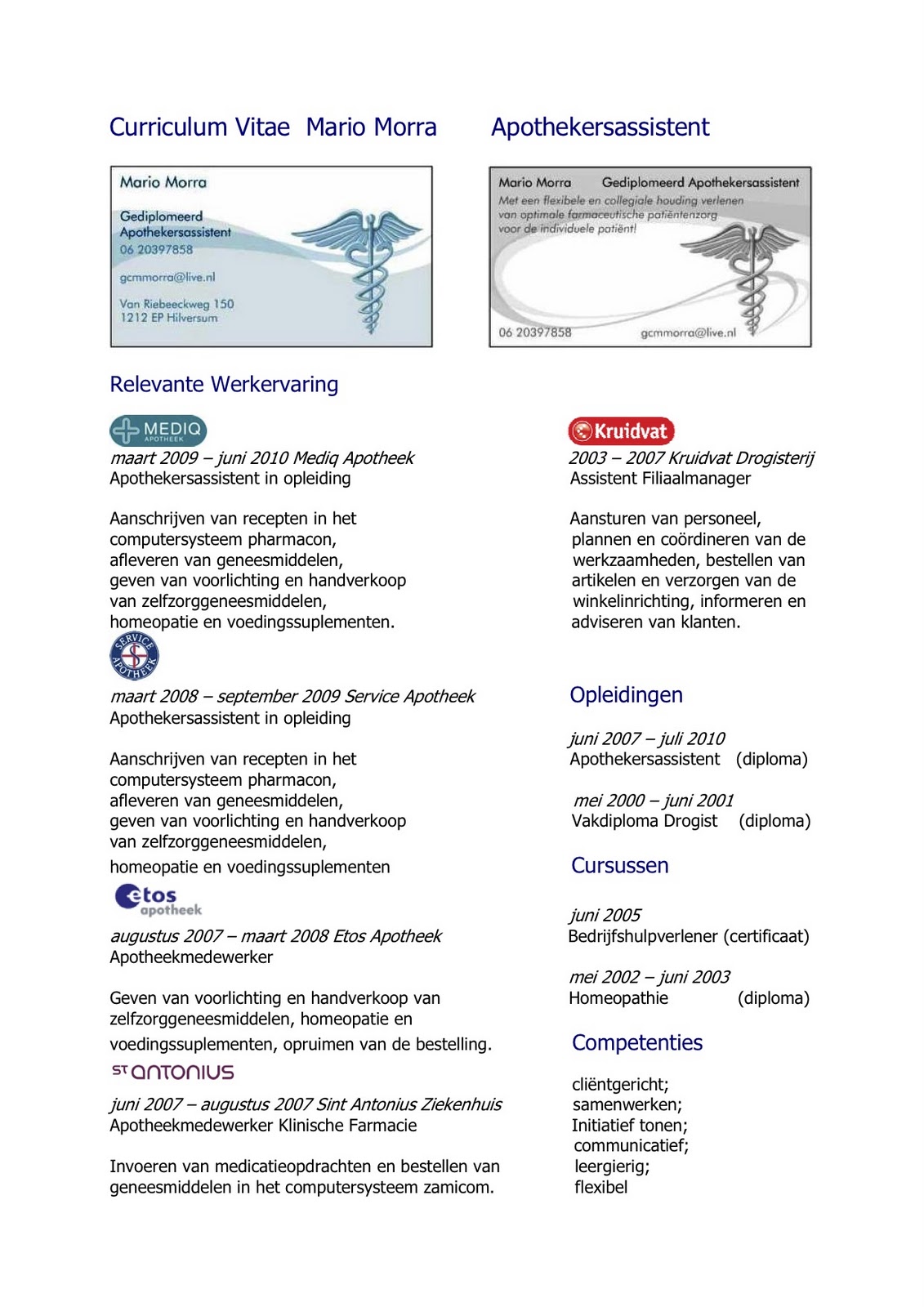 Curriculum vitae betekenis image
