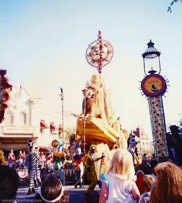 Lion King Celebration Disneyland Simba float Rock parade roar