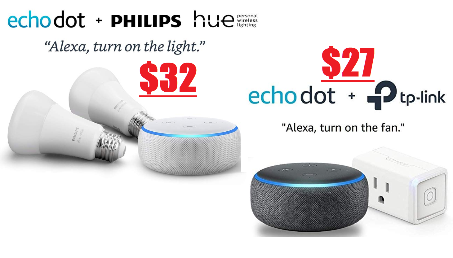 Amazon Echo Dot Bundle Sale! Echo Dot + WiFi Smart Plug 27, Echo Dot