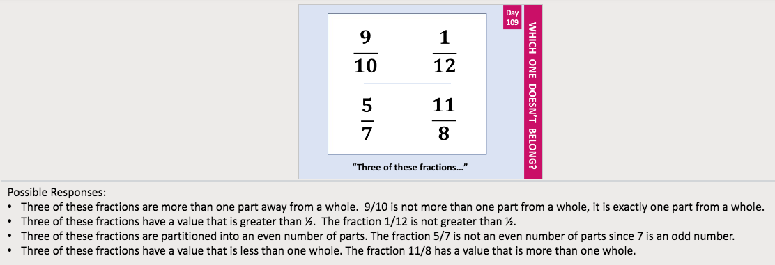MathSnack: WODB: Fraction Possible Responses
